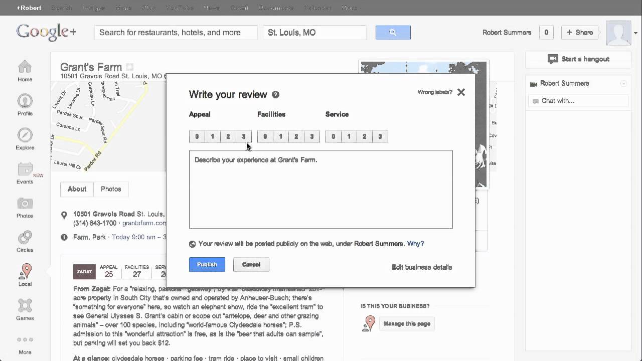 write a review on google plus